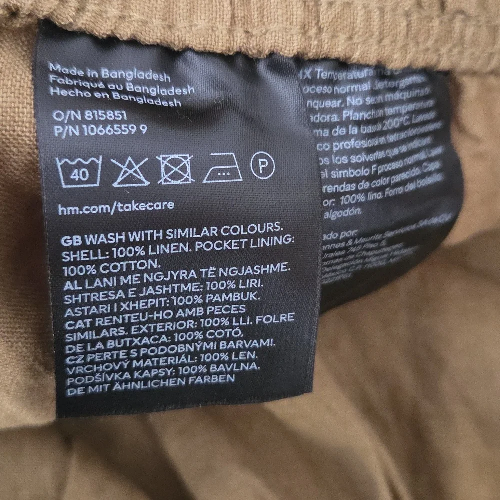 NWOT H&M Linen Pull-on Pants, Khaki Green, Size L - Picture 5 of 7